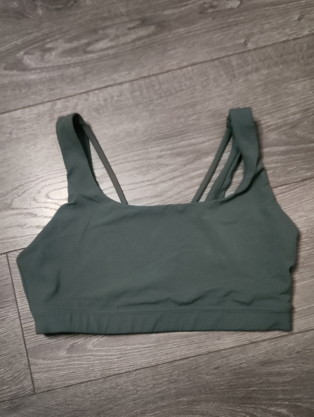 Athleta Deep Green Double-Strap Sports Bra